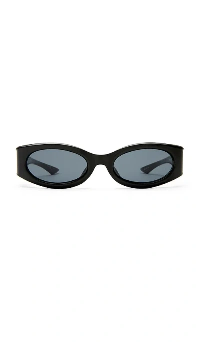 Le Specs Mermaiden 52mm Rectangular Sunglasses In Black