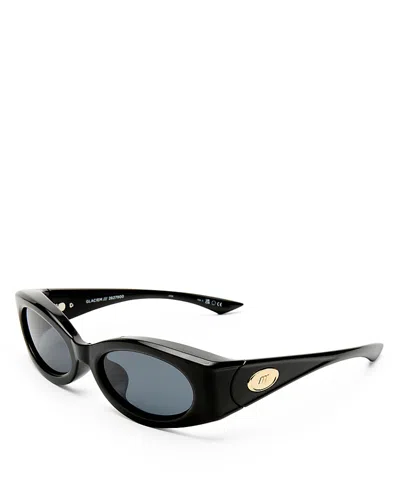 Le Specs Glaciem Wrap Sunglasses, 55mm In Black