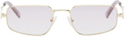 Le Specs Gold Metagalactic Sunglasses In Lsu2429715