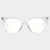 Le Specs Halfmoon Magic In Blue Light Crystal Clear Glasses