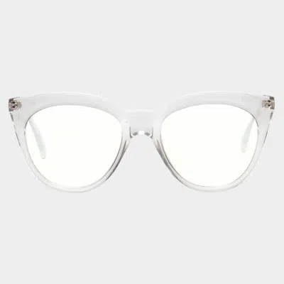 Le Specs Halfmoon Magic In Blue Light Crystal Clear Glasses