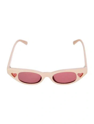 Pre-owned Le Specs Heart Tinted Sunglasses In Neutrals/pink