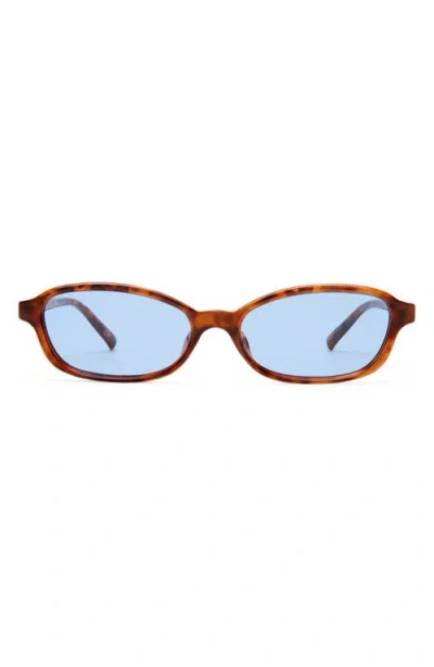 Le Specs Honey Pot 55mm Oval Sunglasses In Brown