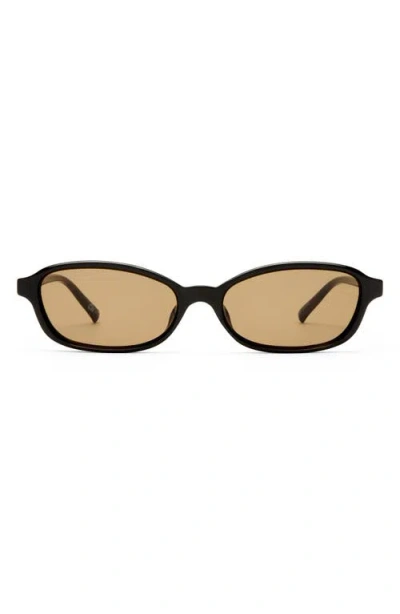 Le Specs Honey Pot 55mm Oval Sunglasses In Black