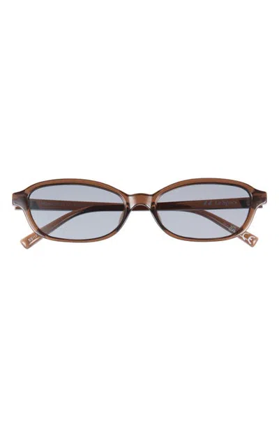 Le Specs Honey Pot 55mm Oval Sunglasses In Brown