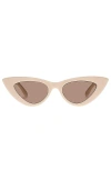 Le Specs Hypnosis 50mm Cat Eye Sunglasses In 象牙白