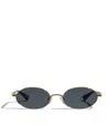 Le Specs Icicle Oval Sunglasses In Gray