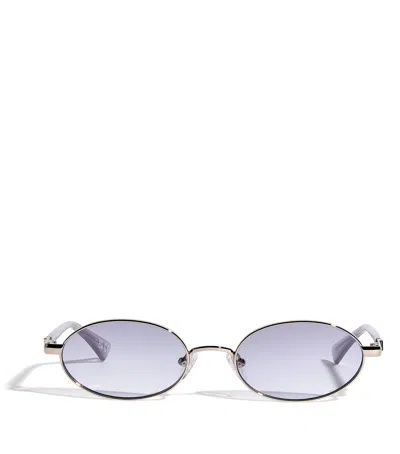 Le Specs Icicle Oval Sunglasses In Transparent