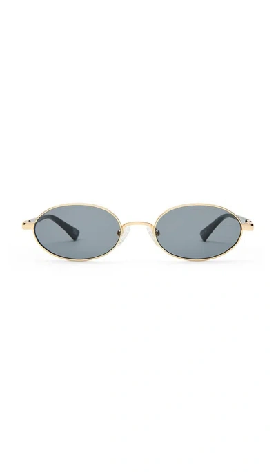Le Specs 55mm Icicle Oval Sunglasses In Gray