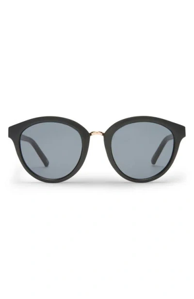 Le Specs Influx Gold-bridge Round Sunglasses In Black