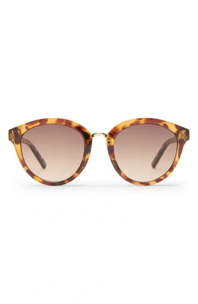 Le Specs Influx 51mm Round Sunglasses In Brown