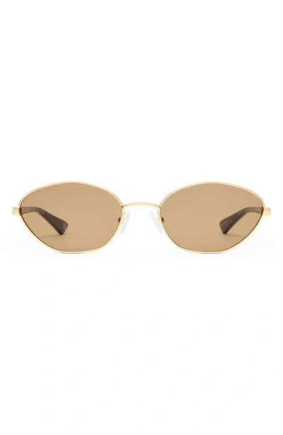 Le Specs Le Bebe 58mm Oval Sunglasse In Gold