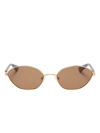 Le Specs Le Bebe Geometric-frame Sunglasses In Gold