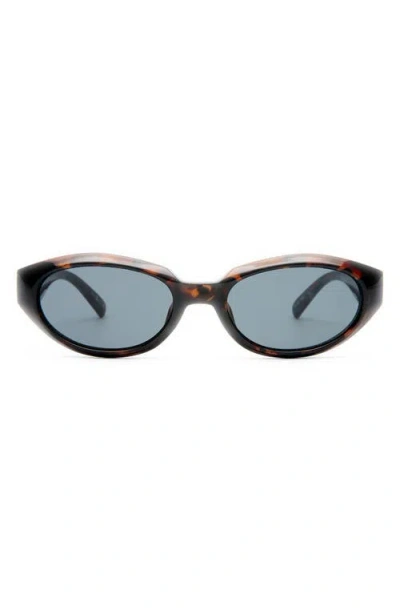 Le Specs Le Bijou 55mm Oval Sunglasses In Metallic