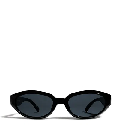 Le Specs Le Bijou Oval Sunglasses In Black