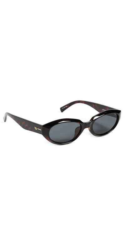 Le Specs Le Bijou Oval Sunglasses Dark Tort