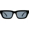 Le Specs Le Castle 54mm Polarized D-frame Sunglasses In Black