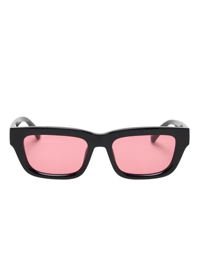Le Specs Le Castle Rectangle-frame Sunglasses In Black