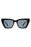 Le Specs Le Coeur 53mm Polarized Cat Eye Sunglasses In Black
