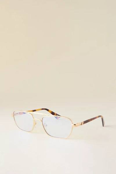Le Specs Le Mimi Blue Light Glasses In Gold