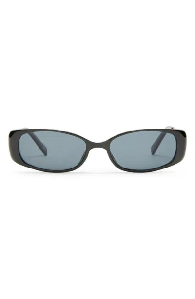 Le Specs Lil' Starlight 54mm Rectangular Sunglasses In Black/smoke Mono