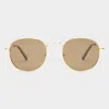 Le Specs Lost Legacy In Gold Brown Mono Polarized