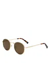Le Specs Lost Legacy Round Sunglasses, 51mm In Gold