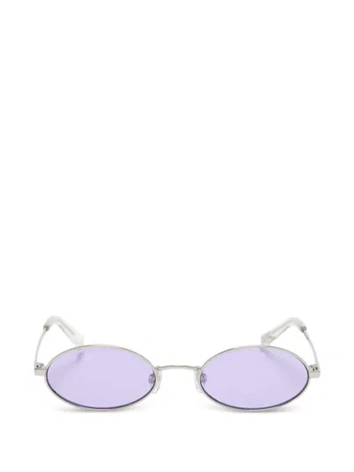 Le Specs Love Train Oval-frame Sunglasses In Silver