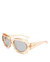 Le Specs Loveliness Square Sunglasses, 58mm In Burgundy