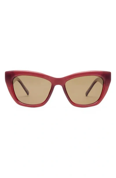 Le Specs Lumen Polarized 53mm Cat Eye Sunglasses In Red