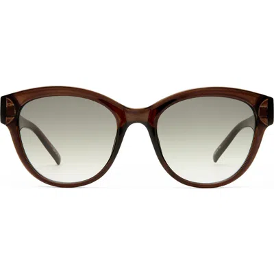 Le Specs Majestic 53mm Gradient Round Sunglasses In Brown