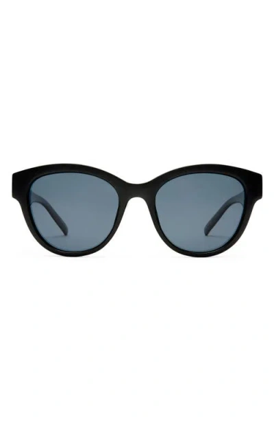 Le Specs Majestic 53mm Polarized Round Sunglasses In Black