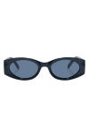 Le Specs Mermaiden 52mm Rectangular Sunglasses In Black