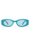 Le Specs Mermaiden 52mm Rectangular Sunglasses In Blue