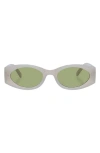 Le Specs Mermaiden 52mm Rectangular Sunglasses In Oatmeal