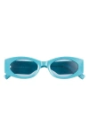 Le Specs Mermaiden 52mm Rectangular Sunglasses In Teal