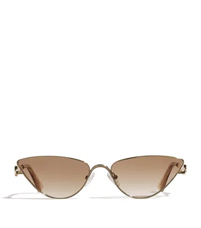Le Specs Metal Cat Eye The Soirée Sunglasses In Gold