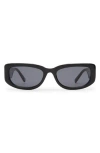 Le Specs Monopoly 55mm Rectangular Sunglasses In Black