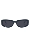 Le Specs Monopoly 55mm Rectangular Sunglasses In Black