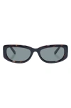 Le Specs Monopoly 55mm Rectangular Sunglasses In Tort