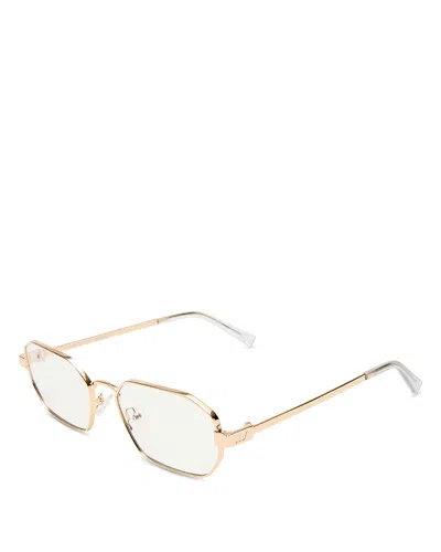 Le Specs Mythic Octagonal Blue Light Glasses, 57mm In Gold