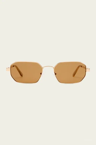 Le Specs Mythic Square Sunglasses In Gold