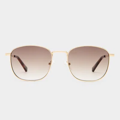 Le Specs Neptune Deux In Gold Brown Grad