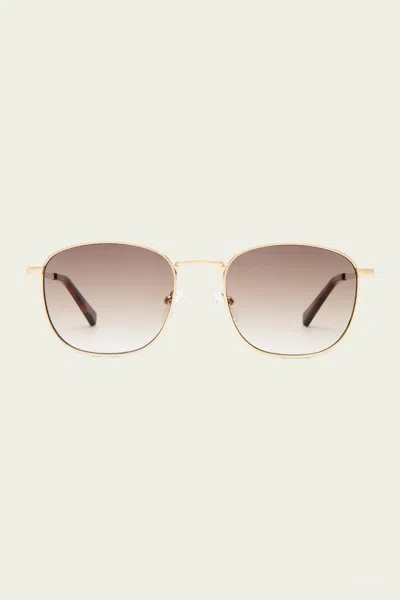 Le Specs Neptune Deux Square Sunglasses In Gold