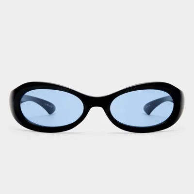 Le Specs Nightcrawler In Black Cobalt Tint