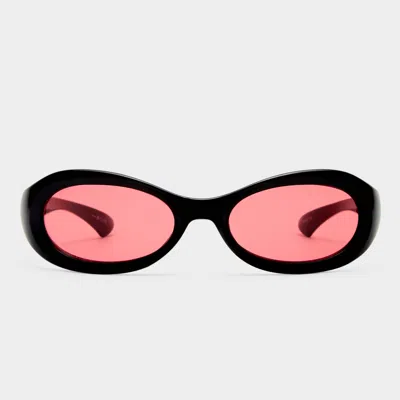 Le Specs Nightcrawler In Black Crimson Tint