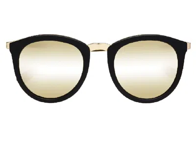 Le Specs No Smirking Matte Black/gold Mirror Sunglasses