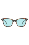 Le Specs Nonsensical 52mm D-frame Sunglasses In Dark Tort/aqua Blue Mono