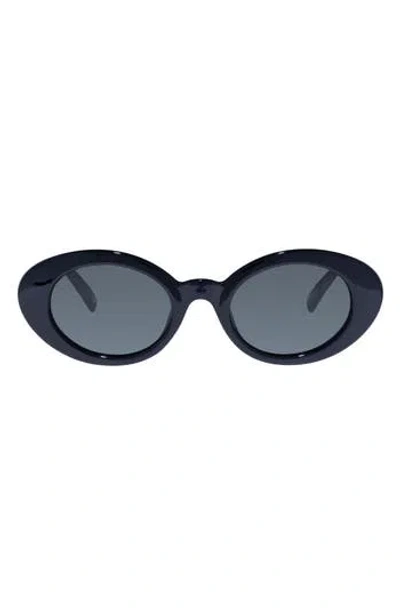 Le Specs Nouveau Vie 50mm Oval Sunglasses In Black
