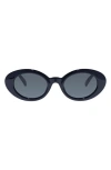Le Specs Oval Work It Sunglasses In Black